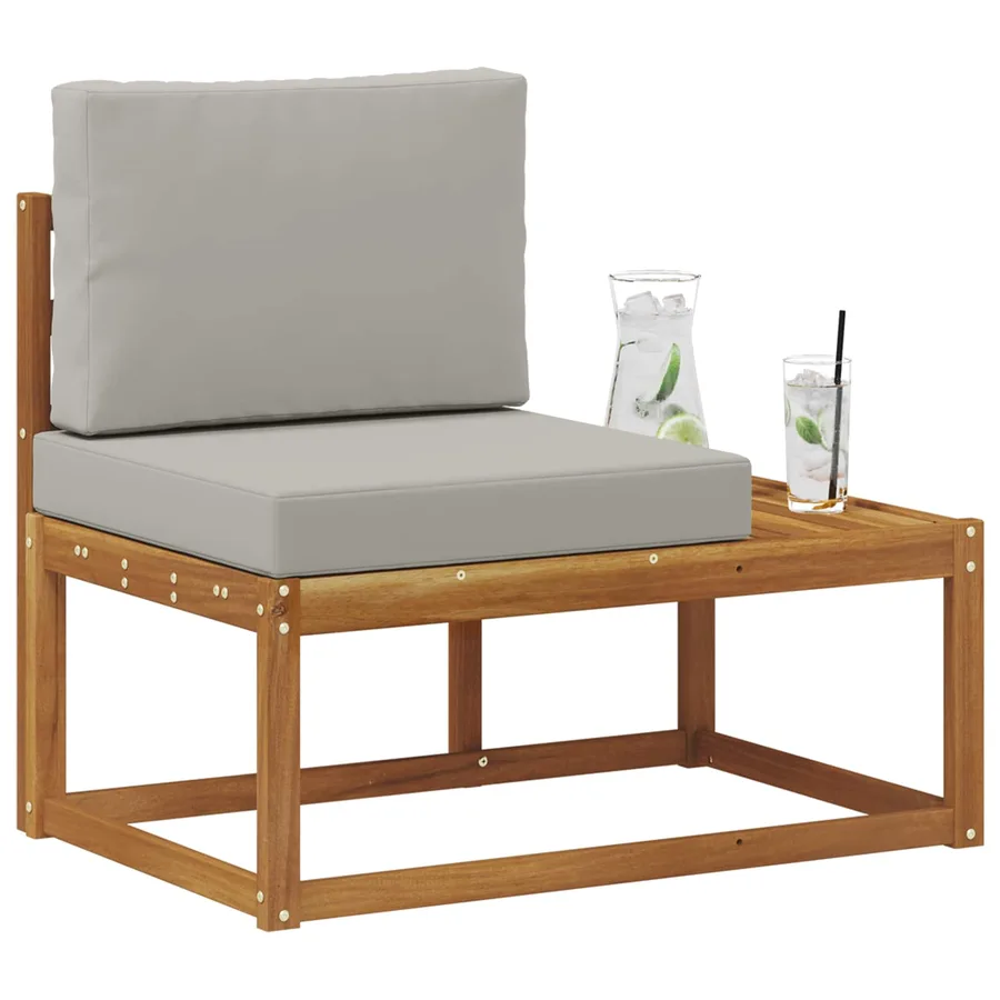 Canapé d'extérieur en bout avec coussin Naturel 91 x 63 x 73 cm - 3
