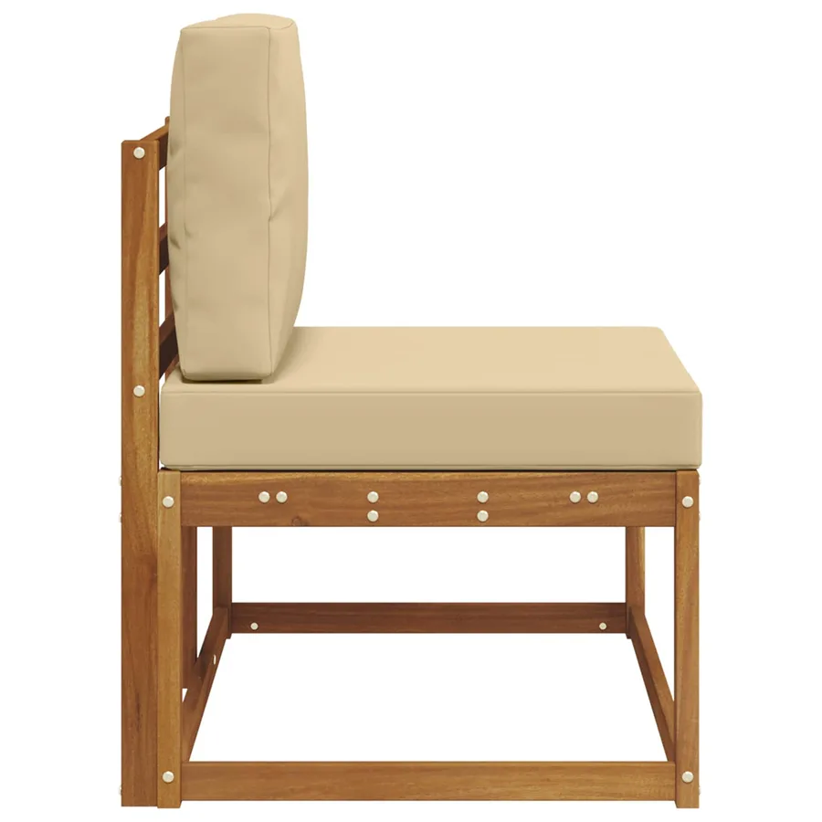 Canapé d'extérieur en bout avec coussin Naturel 91 x 63 x 73 cm - 5