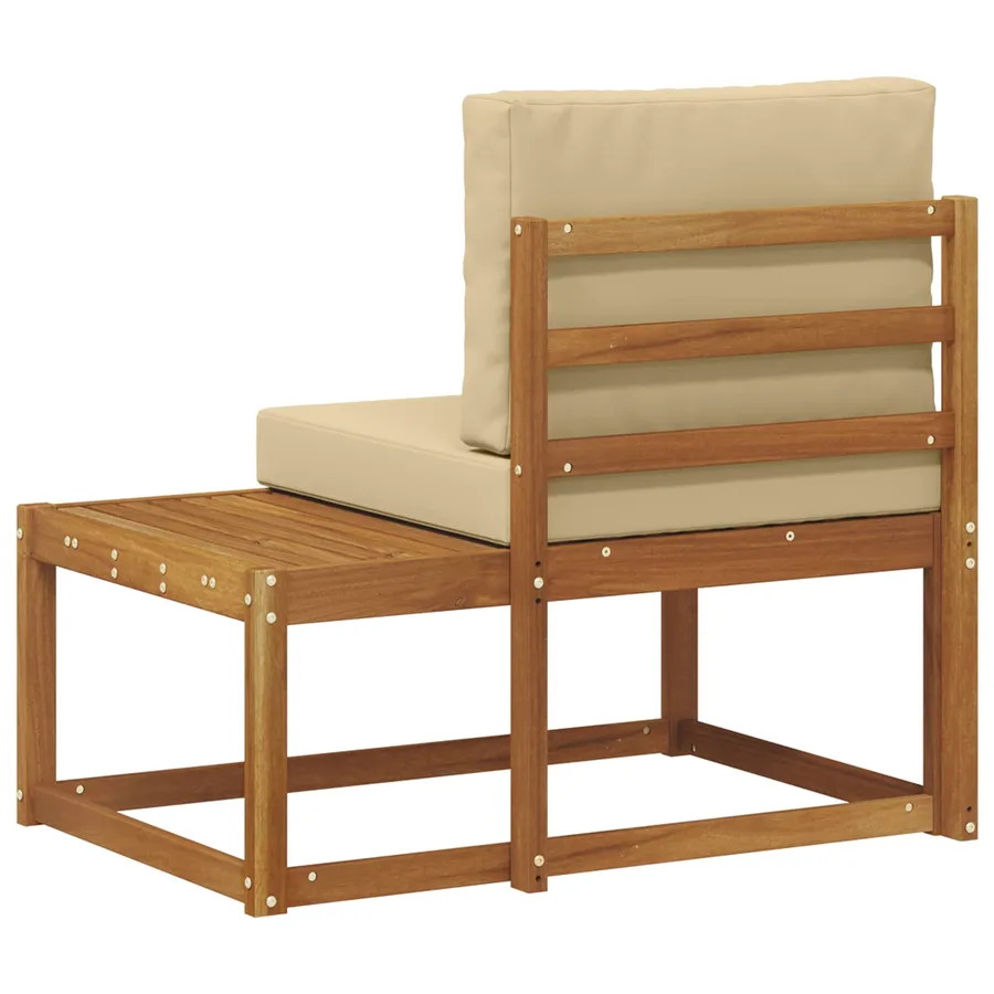 Canapé d'extérieur en bout avec coussin Naturel 91 x 63 x 73 cm - 6
