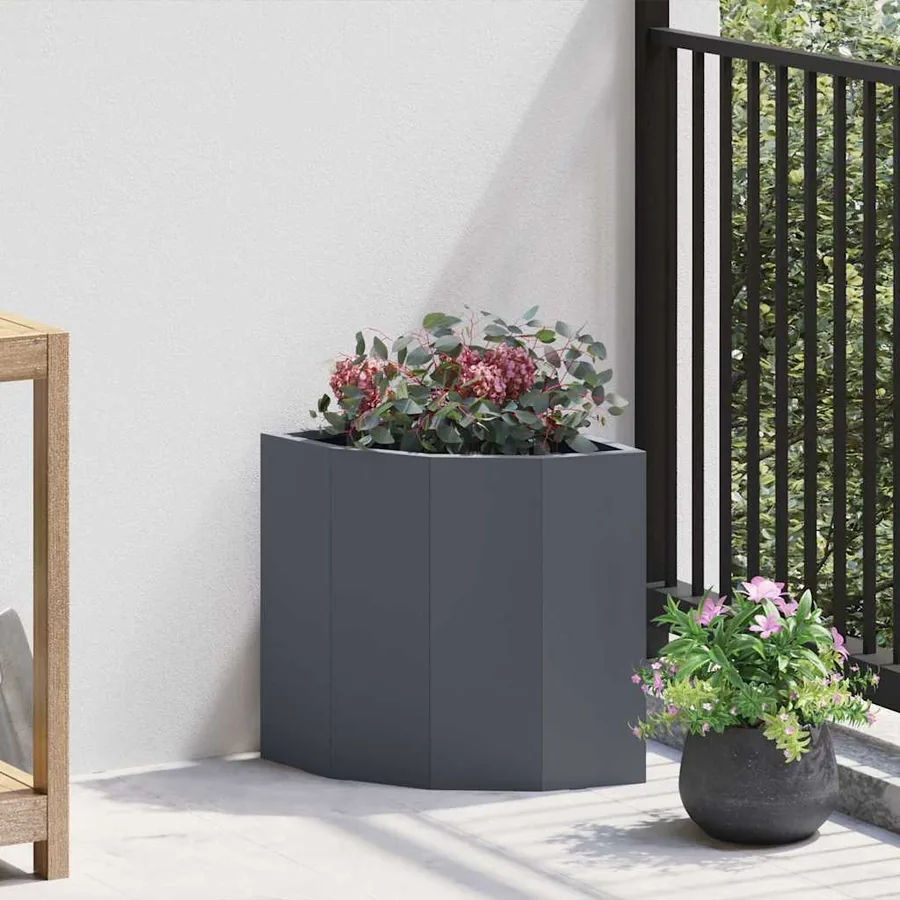 Jardinière d'Angle Anthracite 30 x 30 x 35 cm Acier