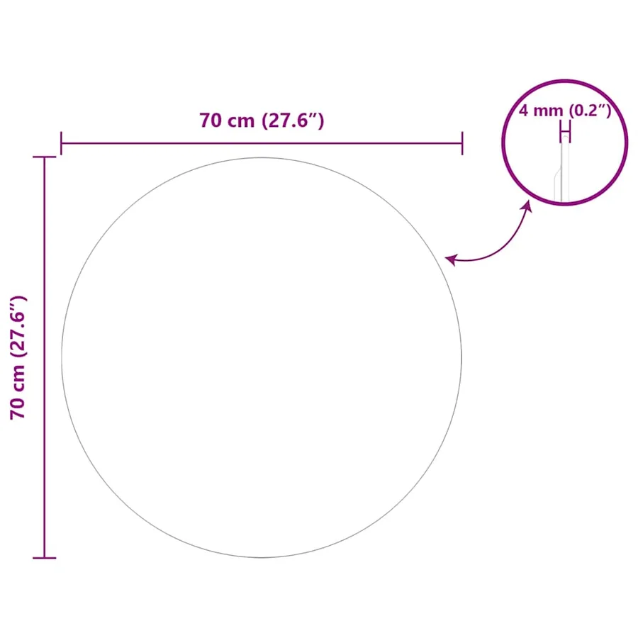 Miroir mural Rond Ø 70 cm verre trempé - 8
