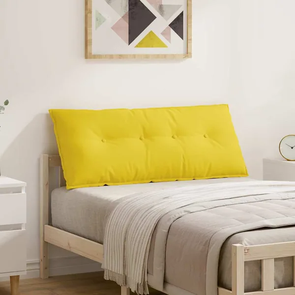 Coussin de Dos Jaune clair 120 x 19 x 50 cm tissu