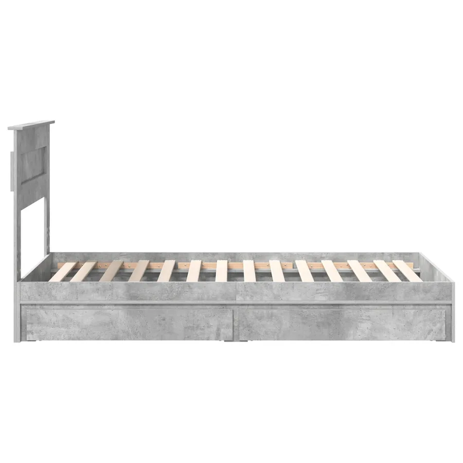 Lit de Rangement Gris béton 75 x 190 cm Bois d'ingénierie - 9