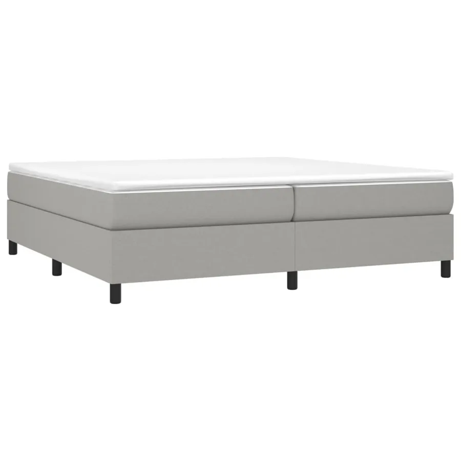 Sommier à lattes de lit avec matelas Gris clair 200x200cm Tissu - 3