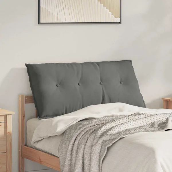 Coussin de Dos Gris foncé 100 x 50 cm Tissu en microfibre