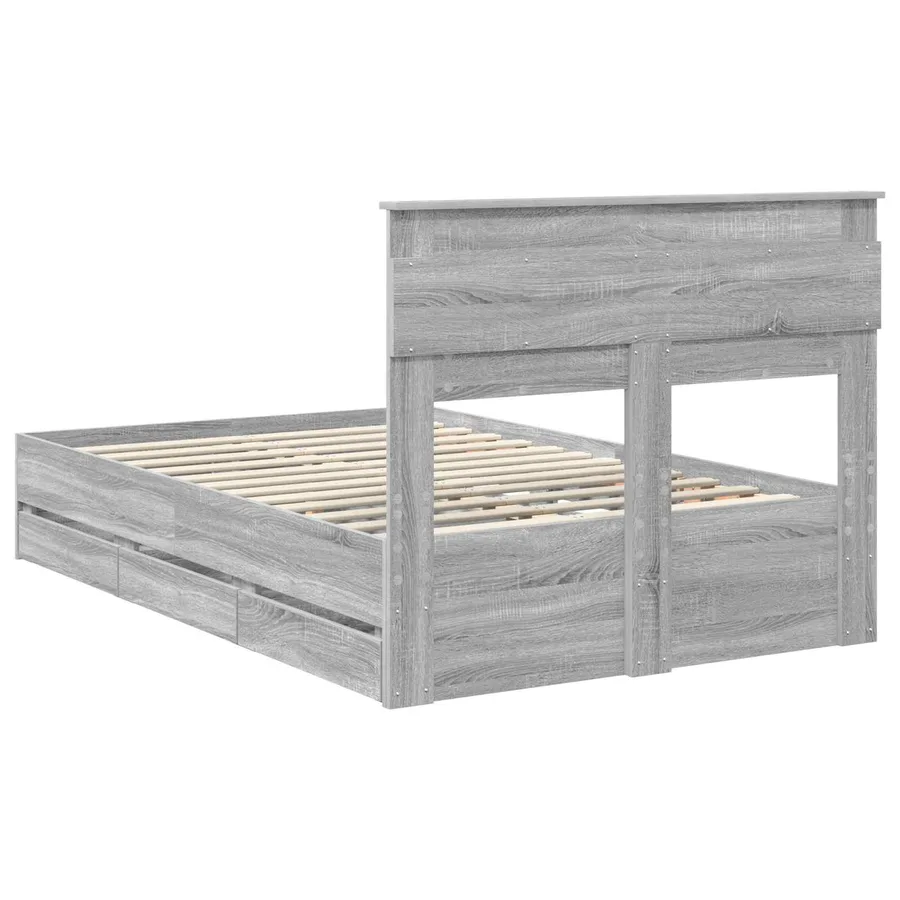 Cadre de lit Gris Sonoma 120 x 190 cm Bois Ingénierie - 10