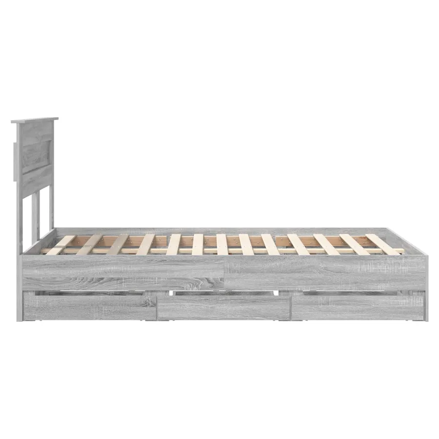 Cadre de lit Gris Sonoma 120 x 190 cm Bois Ingénierie - 9