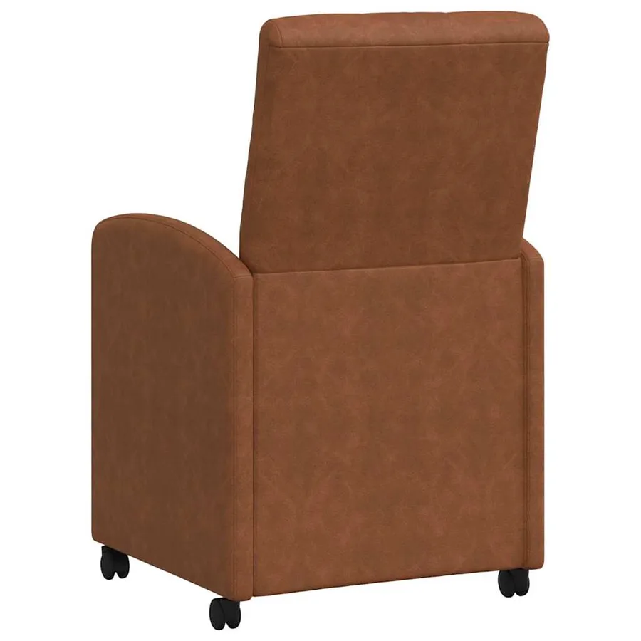 Chaises de Salle à Manger avec Roues 2 pcs Marron Simili cuir - 6
