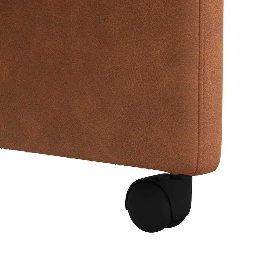 Chaises de Salle à Manger avec Roues 2 pcs Marron Simili cuir - 9