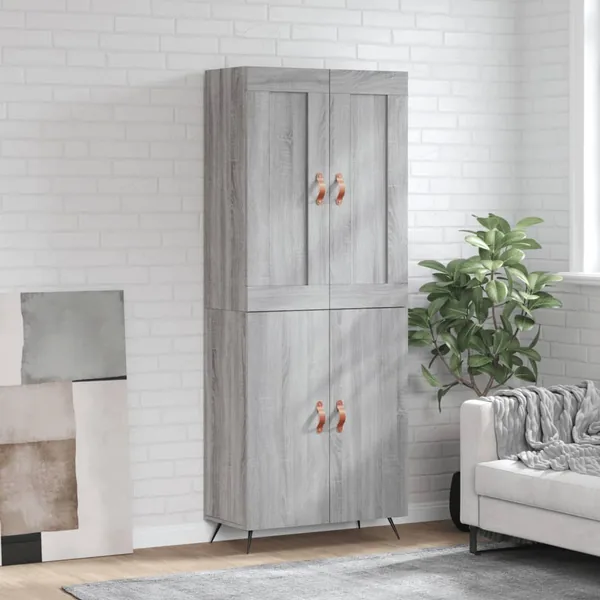 Buffet haut Sonoma gris 69,5x34x180 cm Bois d'ingénierie