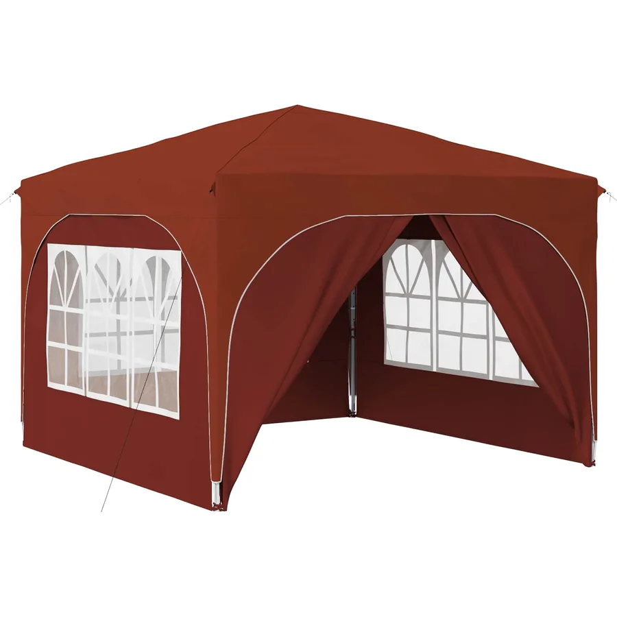 Tente de fête pop-up 290 x 290 x 245 cm Terre cuite - 2