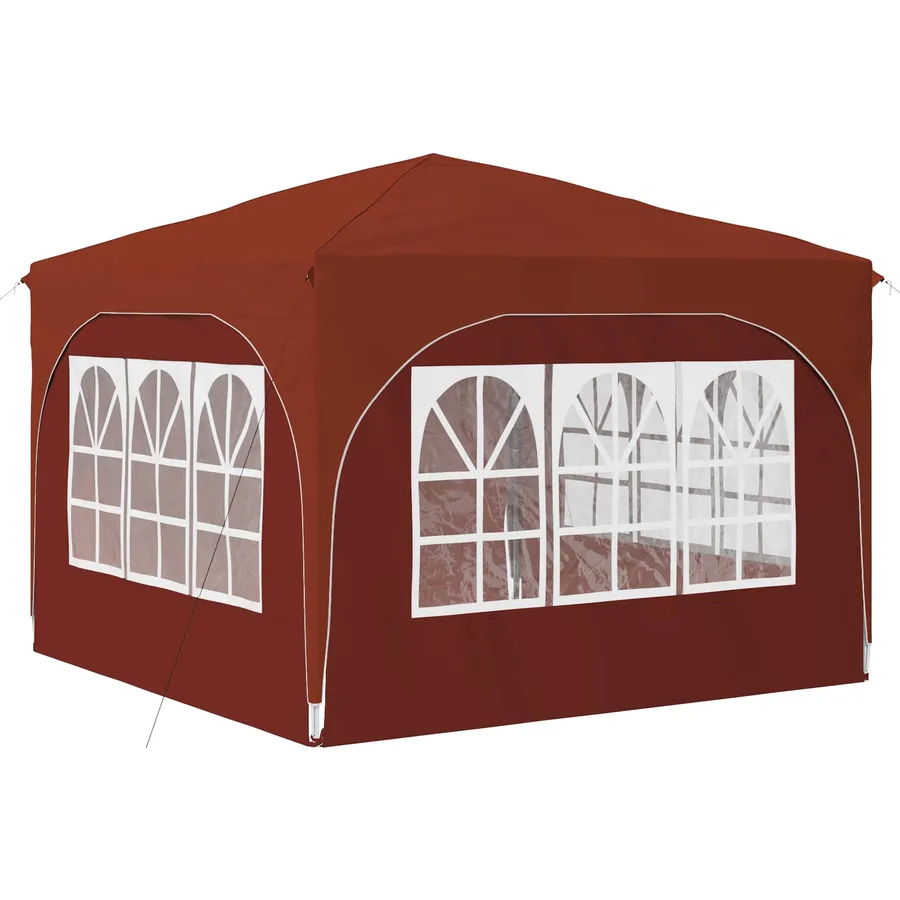Tente de fête pop-up 290 x 290 x 245 cm Terre cuite - 9