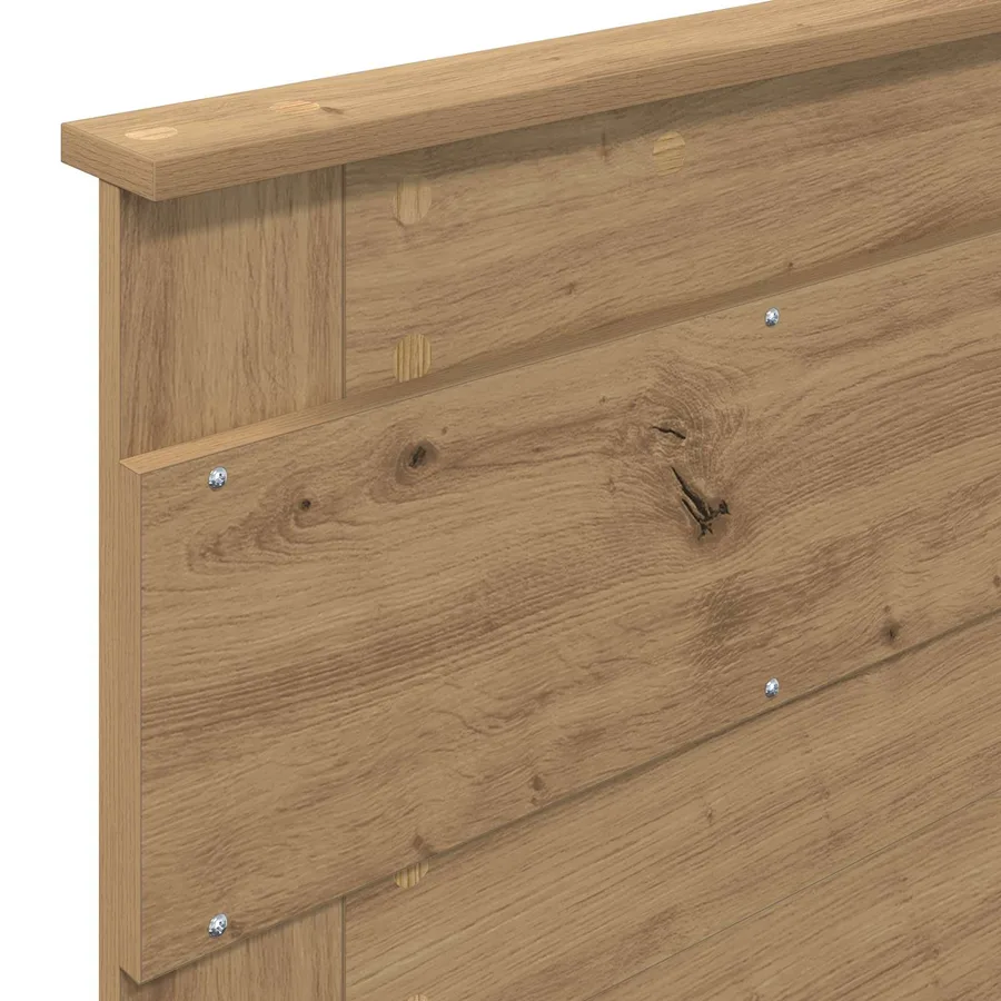 Cadre de lit Chêne artisan 75 x 190 cm Bois de pin massif - 11
