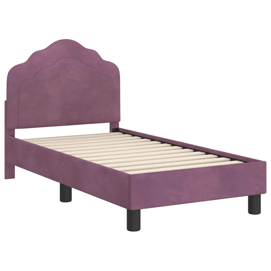 Cadre de lit pour tout-petit avec tête de lit Pourpre Velours - 4
