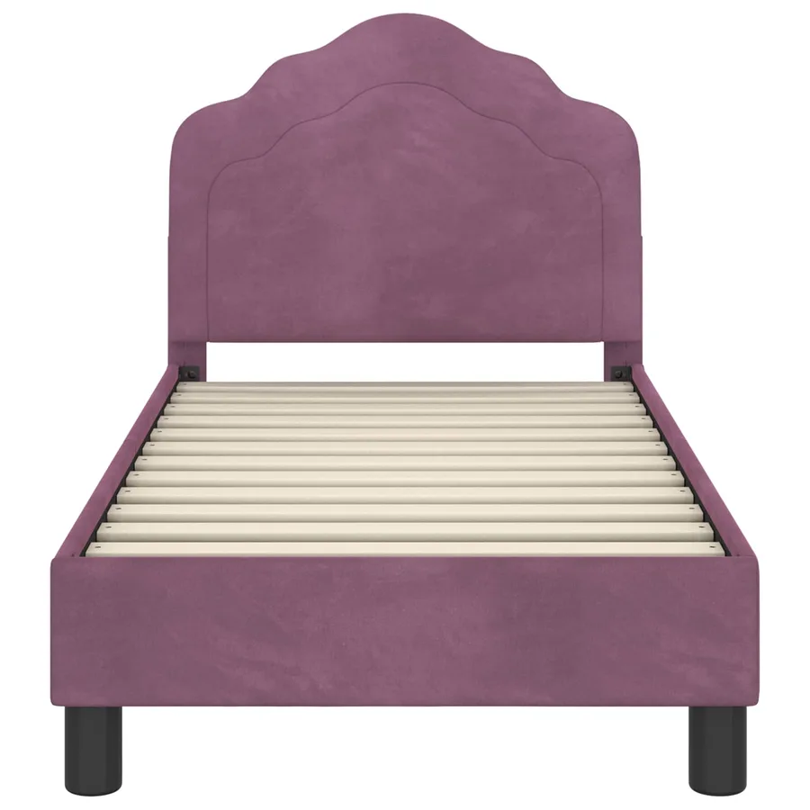 Cadre de lit pour tout-petit avec tête de lit Pourpre Velours - 5