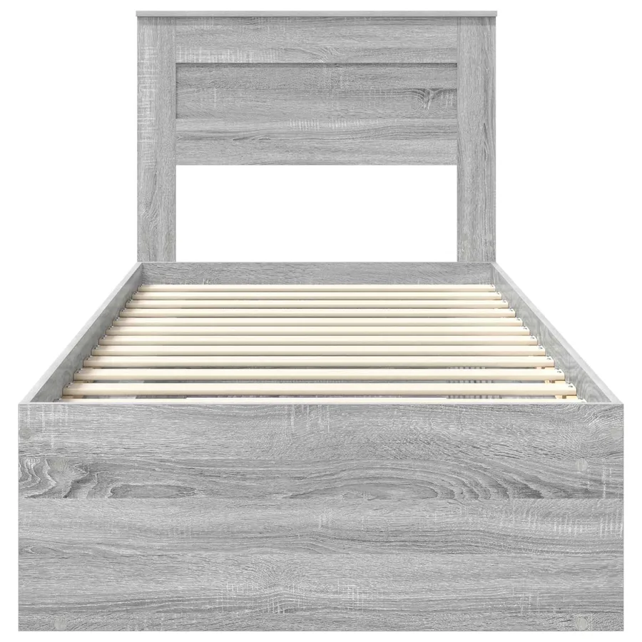 Cadre de lit Gris Sonoma 75 x 190 cm Bois de pin massif - 7