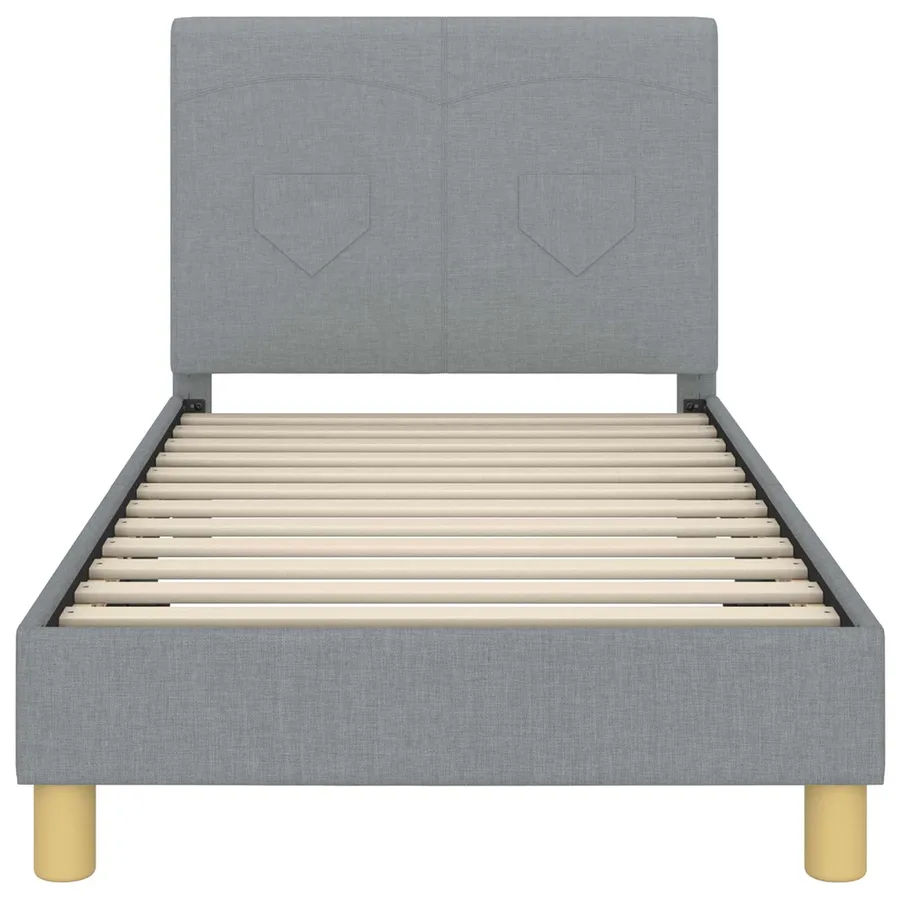Cadre de lit pour enfants avec tête de lit Gris clair tissu - 5