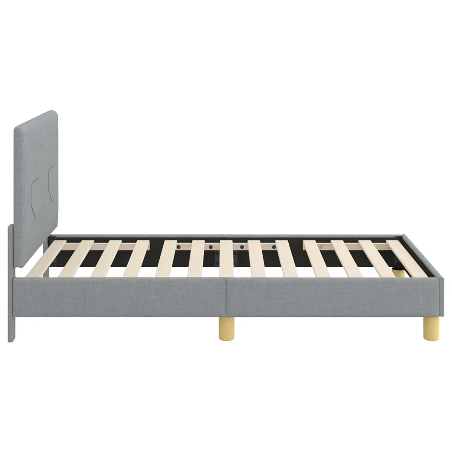 Cadre de lit pour enfants avec tête de lit Gris clair tissu - 6