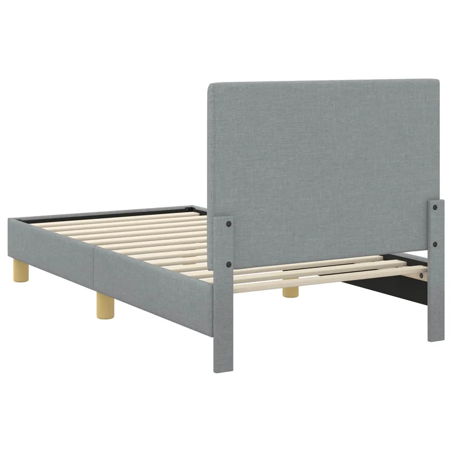 Cadre de lit pour enfants avec tête de lit Gris clair tissu - 7