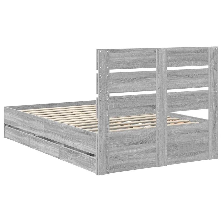 Cadre de lit Gris Sonoma 120 x 190 cm Bois Ingénierie - 10