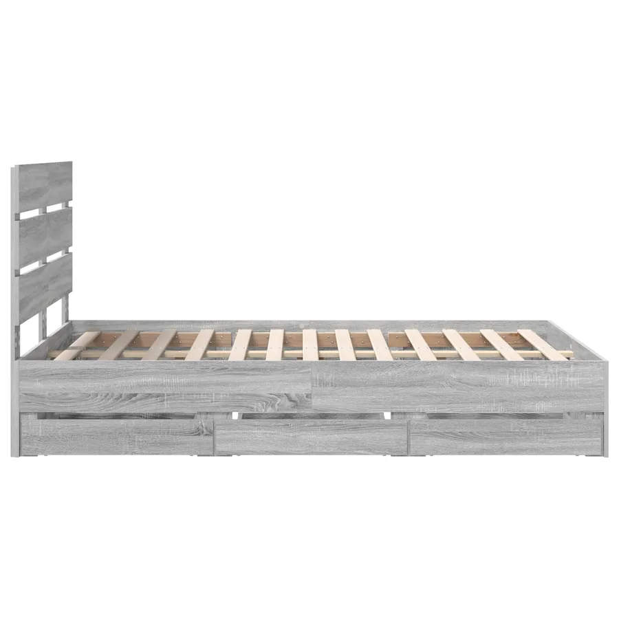 Cadre de lit Gris Sonoma 120 x 190 cm Bois Ingénierie - 9