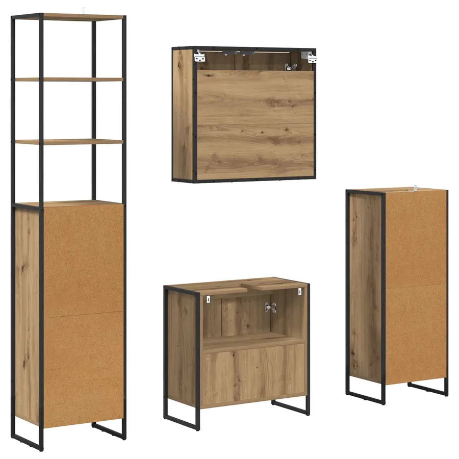 Ensemble de mobilier de salle de bain 4 pc Chêne artisanal - 10