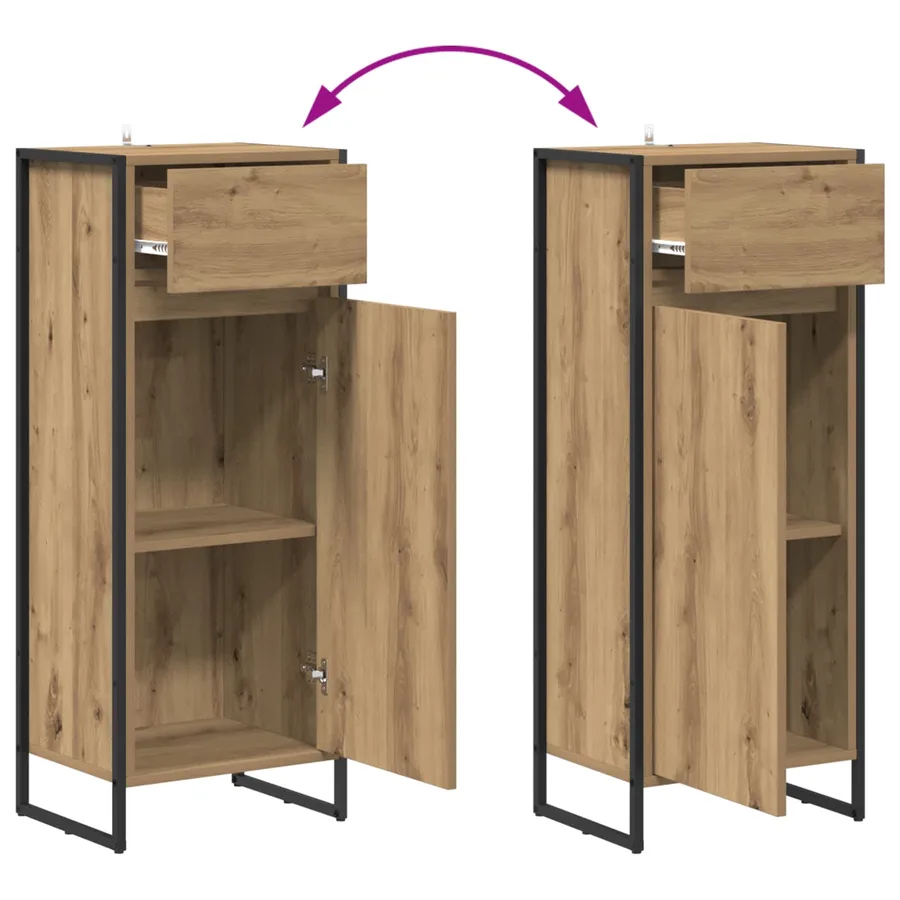Ensemble de mobilier de salle de bain 4 pc Chêne artisanal - 15