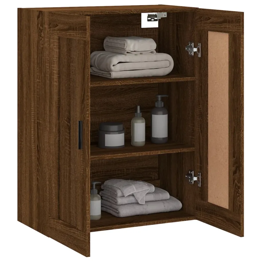 Armoire murale chêne marron 69,5x34x90 cm bois d'ingénierie - 5