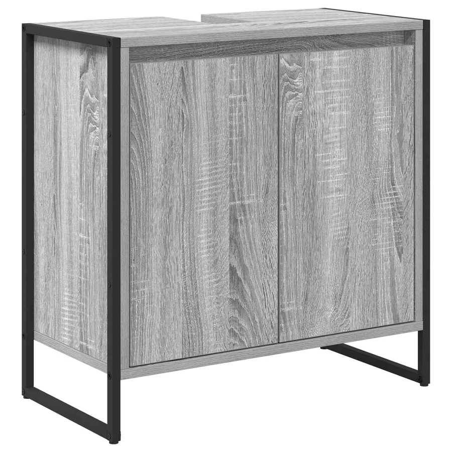 Cabinet de salle de bain avec porte Gris Sonoma 60 x 30 x 60 cm - 2