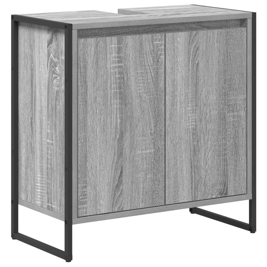 Ensemble de mobilier de salle de bain avec tiroir Gris Sonoma - 5