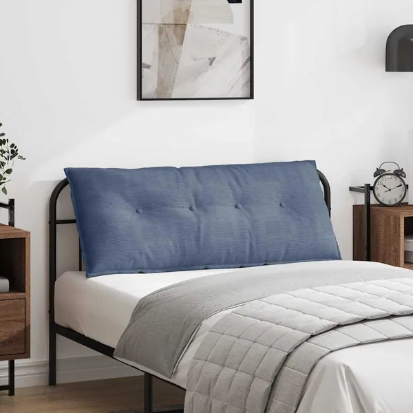 Coussin de Dos Bleu 120 x 50 cm Tissu en velours côtelé