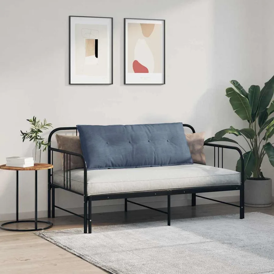 Coussin de Dos Bleu 120 x 50 cm Tissu en velours côtelé - 4