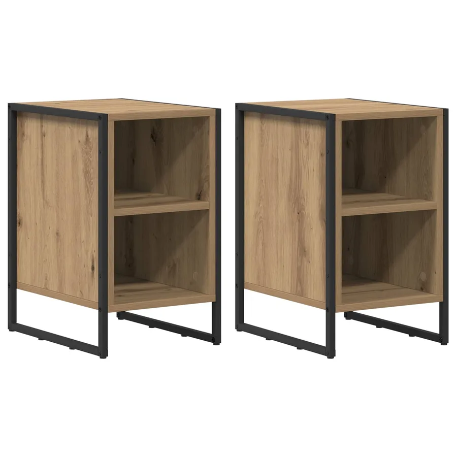 Table de chevet 2 pc Chêne artisan 39.5 x 30 x 50 cm - 2