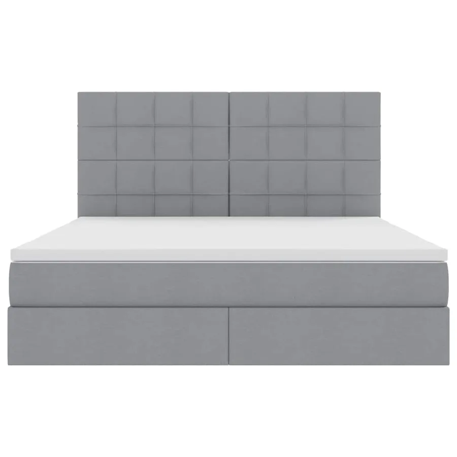 Lit avec rangement et matelas Gris clair 180 x 200 cm tissu - 7