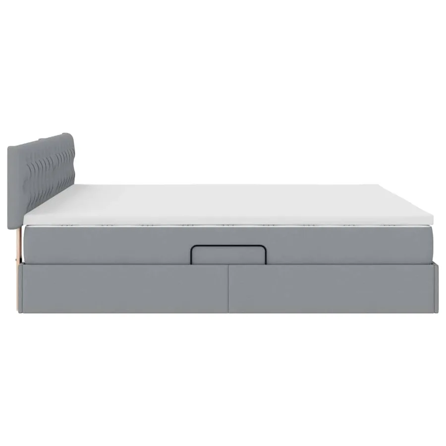 Lit avec rangement et matelas Gris clair 180 x 200 cm - 10