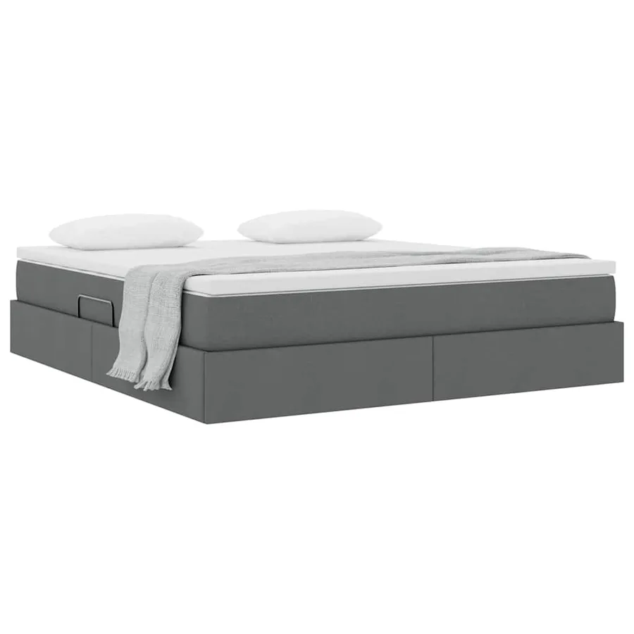 Lit avec rangement et matelas Gris foncé 180 x 200 cm Polyester - 3