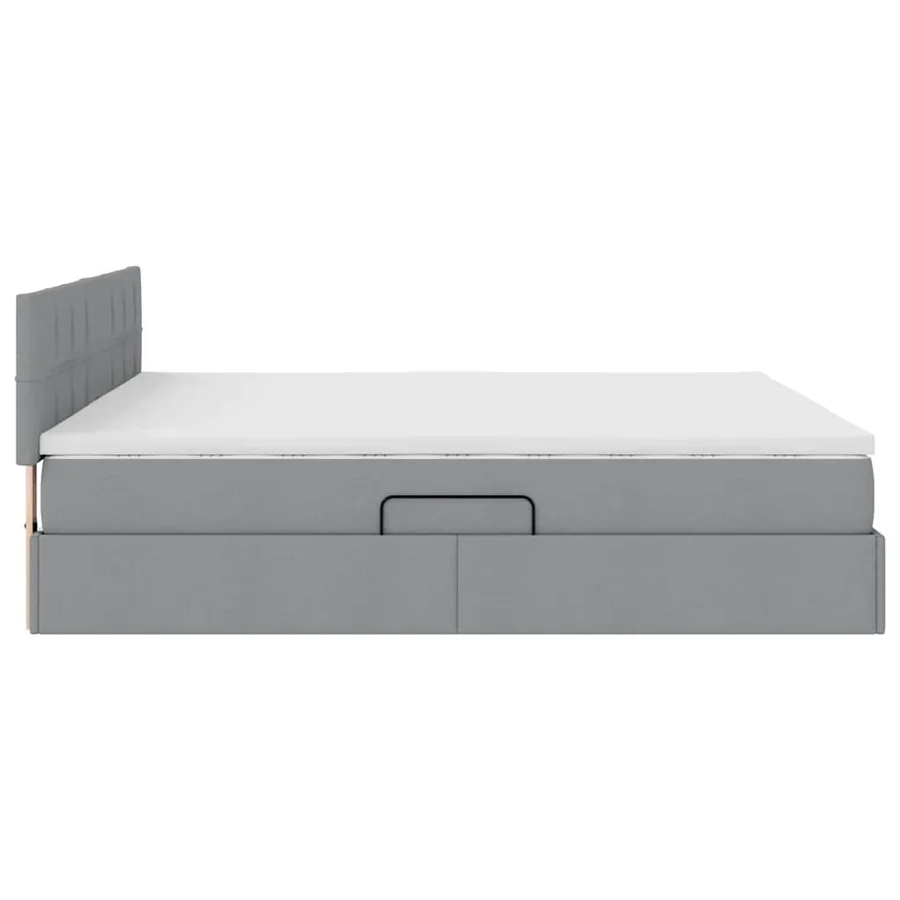 Lit avec rangement et matelas Gris clair 180 x 200 cm - 8