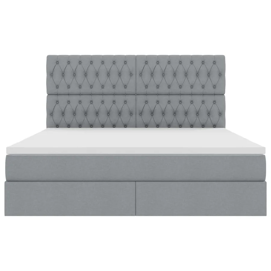 Lit avec rangement et matelas Gris clair 180 x 200 cm tissu - 7