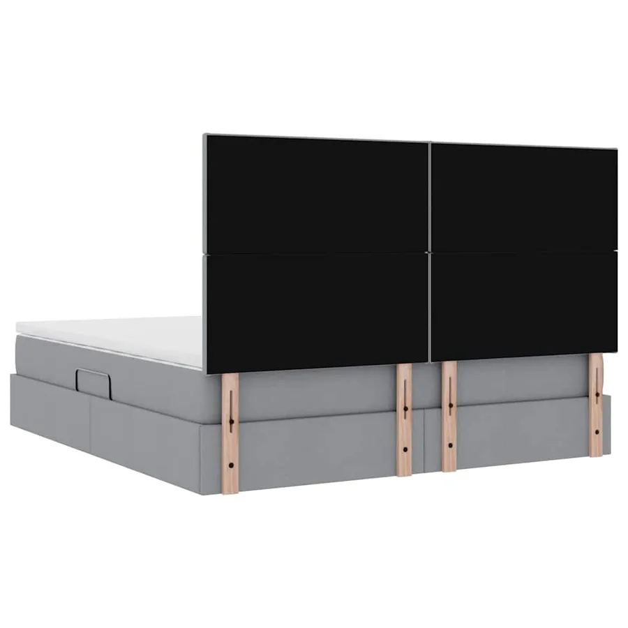 Lit de rangement LED avec matelas Gris clair 180 x 200 cm Tissu - 12