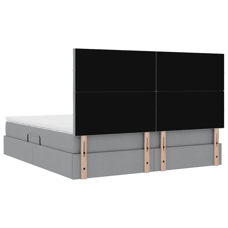 Lit de rangement LED avec matelas Gris clair 180 x 200 cm Tissu - 12