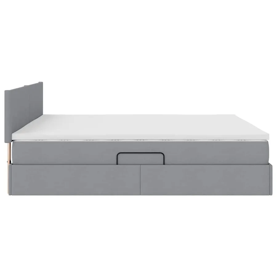 Lit avec rangement et matelas Gris clair 180 x 200 cm - 10