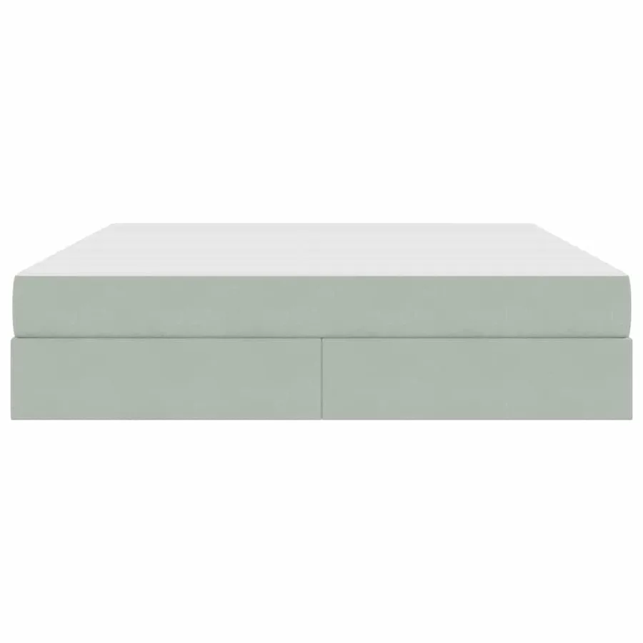 Lit avec rangement et matelas Gris clair 180 x 200 cm Velours - 7