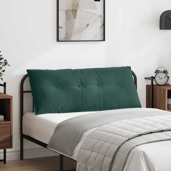 Coussin de Dos Vert foncé 120 x 50 cm Tissu en velours côtelé