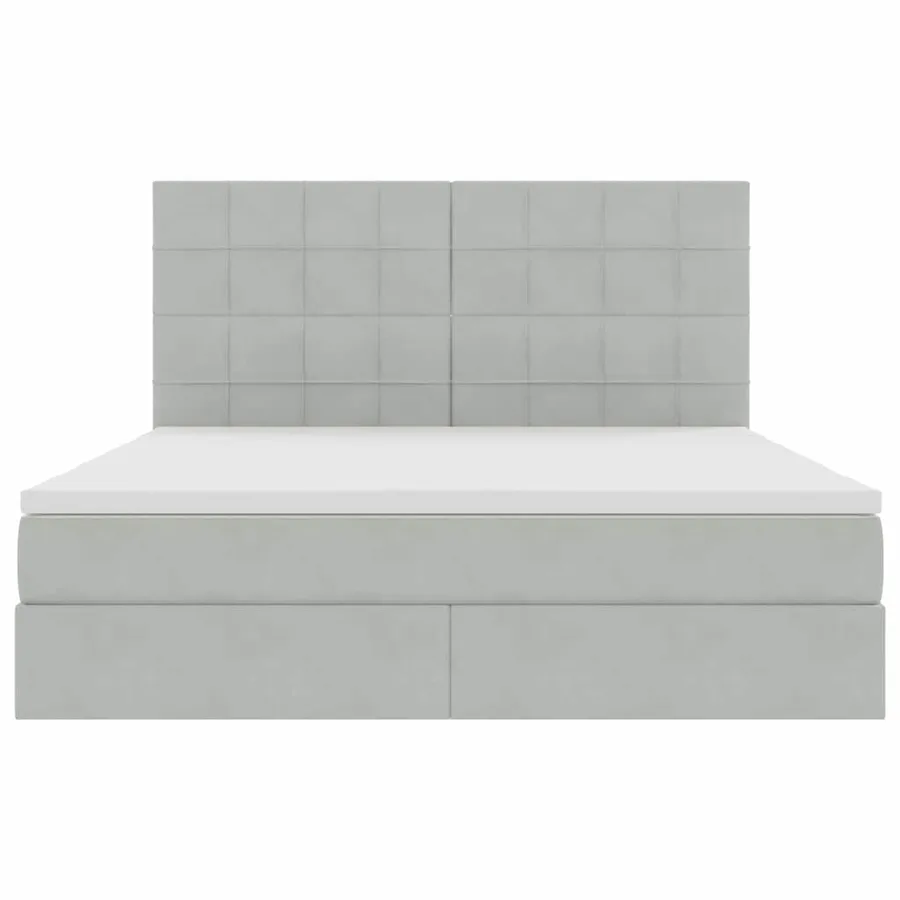 Lit avec rangement et matelas Gris clair 180 x 200 cm Velours - 7
