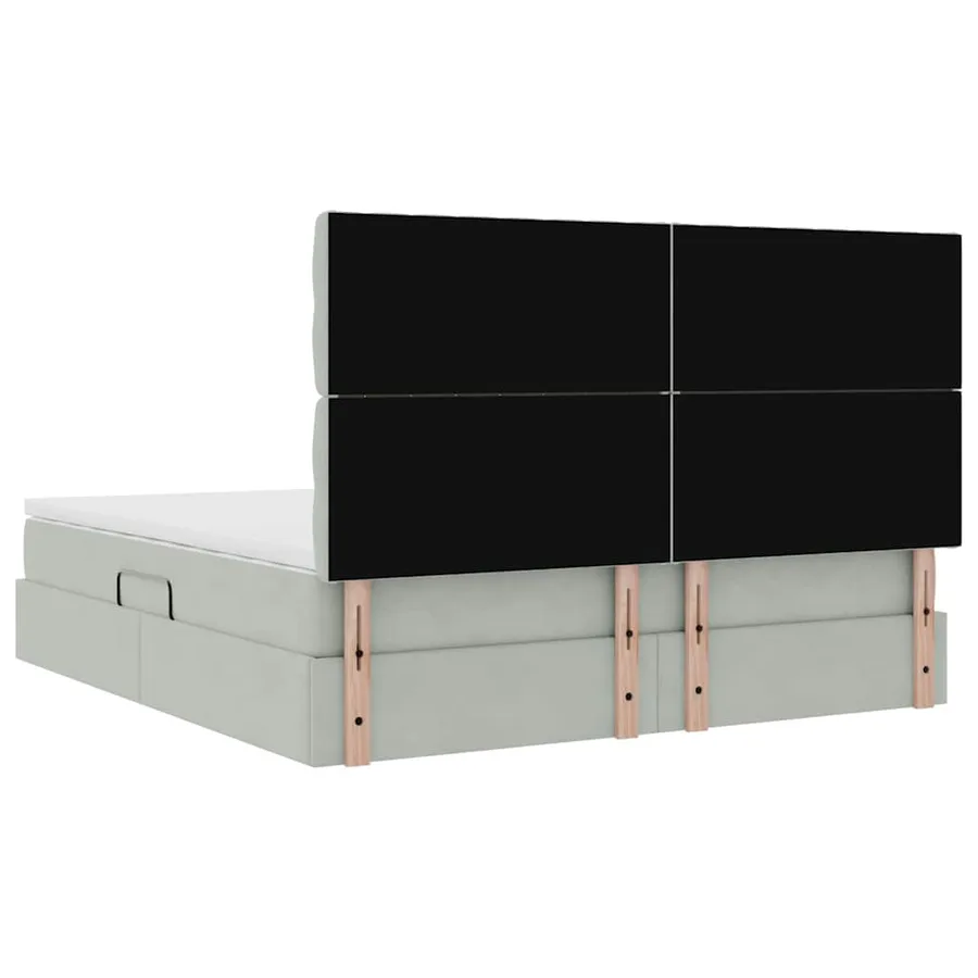 Lit de rangement LED avec matelas Gris clair 180 x 200 cm - 12
