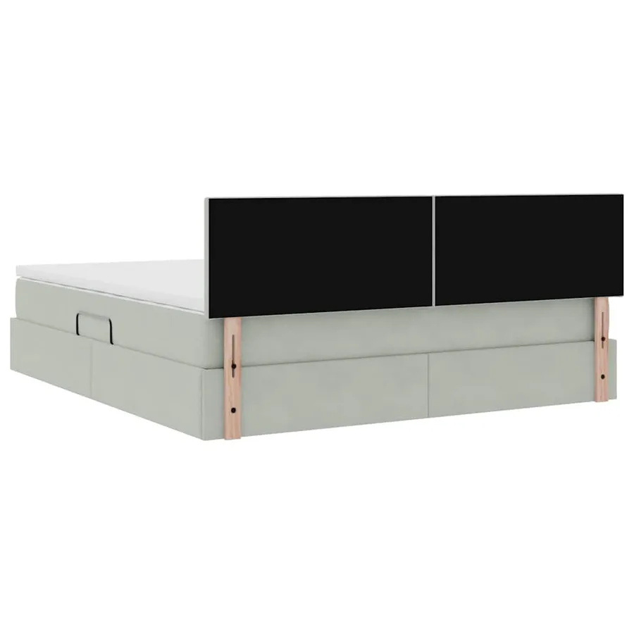 Lit de rangement LED avec matelas Gris clair 180 x 200 cm - 12