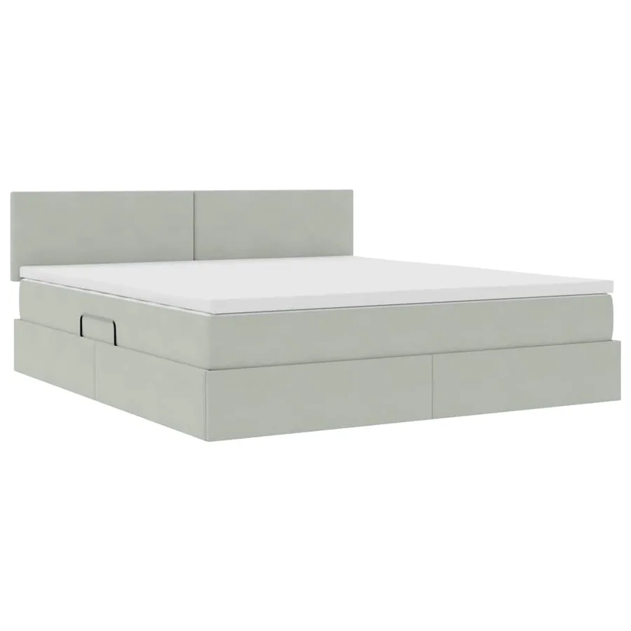 Lit de rangement LED avec matelas Gris clair 180 x 200 cm - 6
