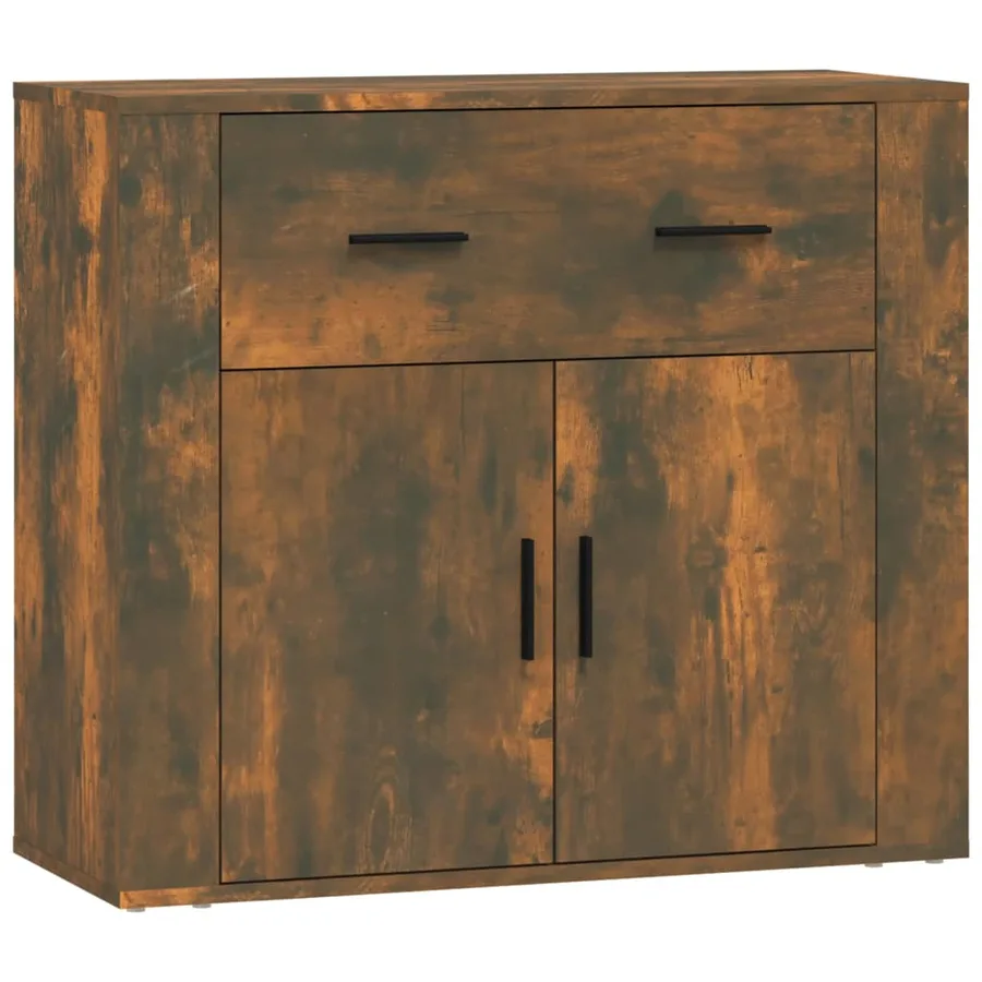 Buffet Chêne fumé 80x33x70 cm Bois d'ingénierie - 2