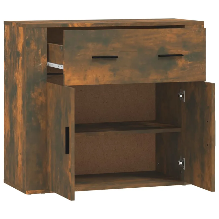 Buffet Chêne fumé 80x33x70 cm Bois d'ingénierie - 4