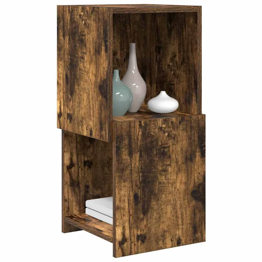 Meuble d'angle Chêne fumé 30,5x30x65cm Bois d'ingénierie - 3